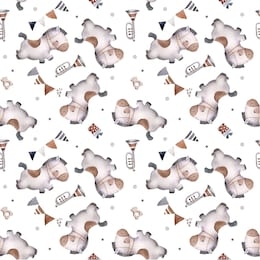 seamless pattern of small ponies, children's toys. watercolor illustration.