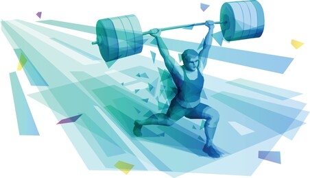 male weightlifter lifting a barbell