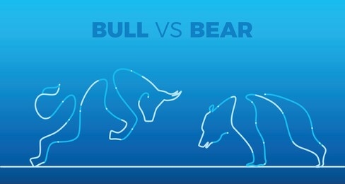 stock market bull vs bear-share market background