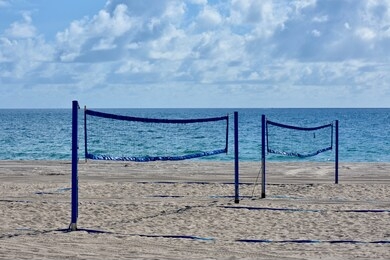 empty volleyball court on beach