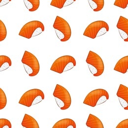 vector seamless pattern with salmon nigiri sushi. beautiful food design elements.