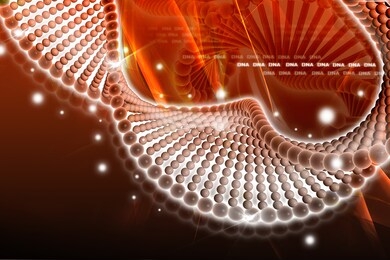 3d illustration of dna in digital design