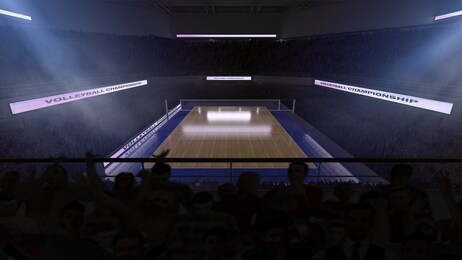 volleyball stadium. render 3d. illustration.