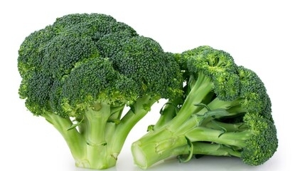 fresh broccoli isolated on white background closeup