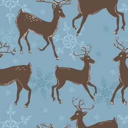 vector  deer  seamless pattern