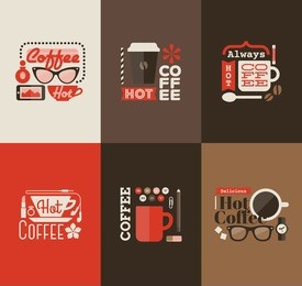 hot coffee. set design elements