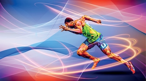 olympic games, tokyo 2020. 2021 runner. vector illustration in triangles runner. sport ruuner of triangle . vector