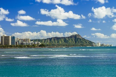 diamond head and waikiki on the south shore of oahu, hawaii