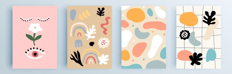 modern abstract covers set, minimal covers design. colorful geometric background, vector illustration.