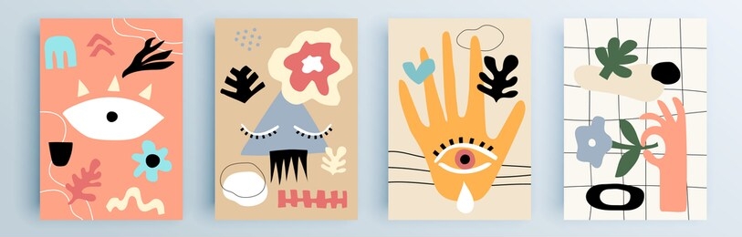 modern abstract covers set, minimal covers design. colorful geometric background, vector illustration.