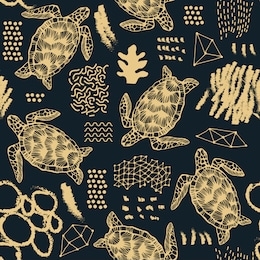seamless pattern with sea turtles.