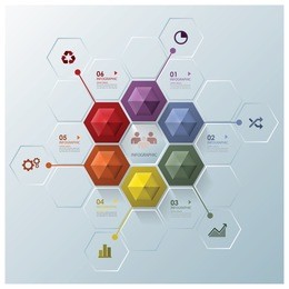 modern hexagon business infographic design template