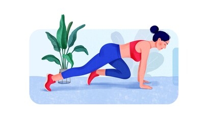 smart fitness. smart phone online exercise/yoga session at home. creative poster or banner design with illustration of woman doing yoga for yoga day celebration.