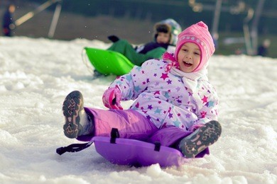 sledding, winter fun, snow, family sledding 