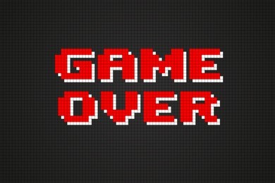 pixel game over computer game screen