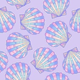 
vector pattern with shells. beautiful 
pearl gradient in delicate colors. rainbow overflow is ideal for textiles, postcards and other products.