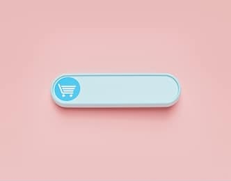shopping cart icon. shop online button. space for text. minimal design. 3d rendering