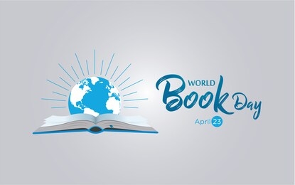 world book day concept. vector illustration with open book and world sun concept. creative book day concept vector.