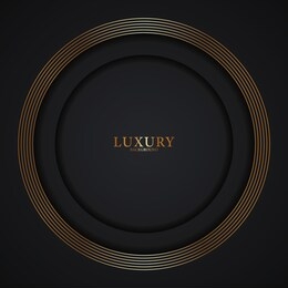 luxury paper cut backgrounds with golden line and halftone gradients vector illustration. black, dark blue cover template, modern minimal banner. vector illustration