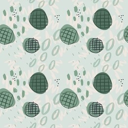 seamless doodle vector hand-painted pattern. stylish geometric shapes circles, lines, dots. suitable for wallpaper, textiles, and other design materials.