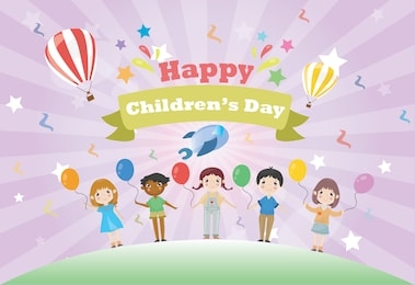 happy children's day for international children celebration. vector illustration
