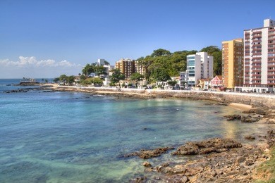 the coast line of salvador, brazil 