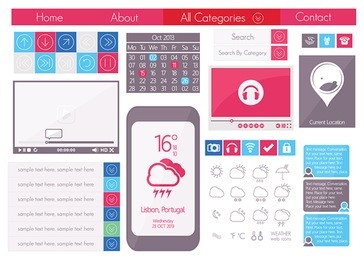 ui flat design web icon set
