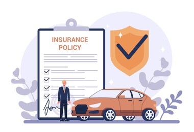 car insurance concept. idea of security and protection of property and life from damage. safety from disaster. isolated flat vector illustration