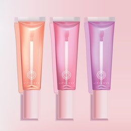 vector trendy clear lip gloss tube packaging with applicator