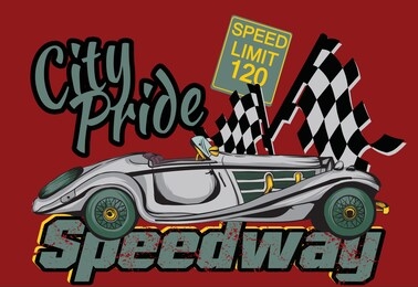 city pride race car vector illustrator