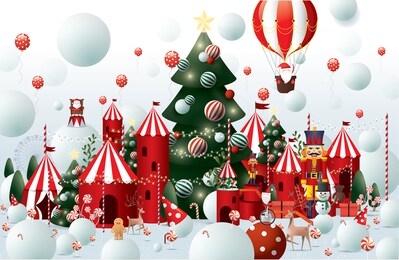 winter wonderland christmas greetings design template vector/ illustration