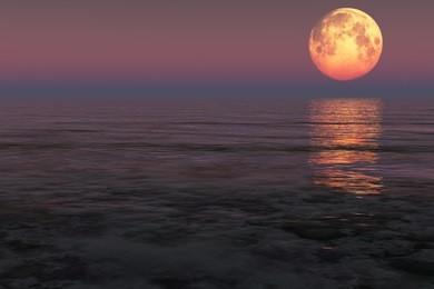 moon over the sea