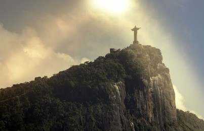 christ the redeemer in the sun,  rio de janeiro, brazil