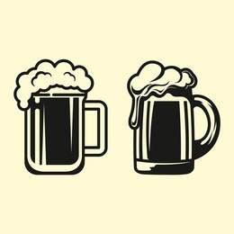 beer glass set vector design
