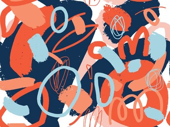 modern style abstraction with composition made of various rounded shapes in color. vector illustration.