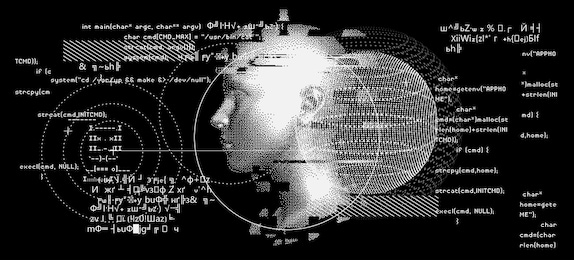 silhouette of a human head. conceptual image of ai (artificial intelligence), vr (virtual reality), deep learning  and face recognition systems. cyberpunk style vector illustration.