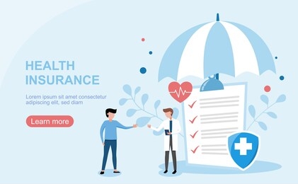 health insurance concept.healthcare, finance and medical service. vector illustration about health insurance.