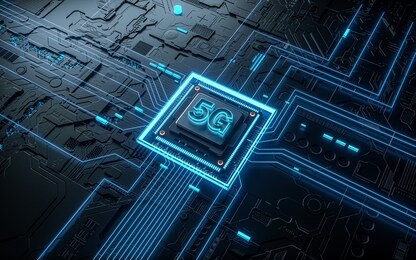 3d illustration 5g technology smart motherboard chip creative map