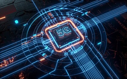 3d illustration 5g technology smart motherboard chip creative map