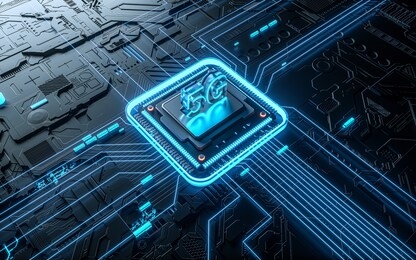 3d illustration 5g technology smart motherboard chip creative map