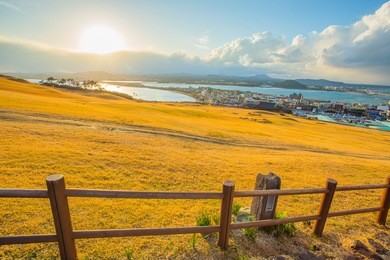 songsan ilchulbong view point in jeju do , south korea