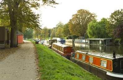 a scene from the river cam. cambridge, uk
