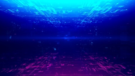 cyberpunk neon digital tunnel looped  background 3d rendering