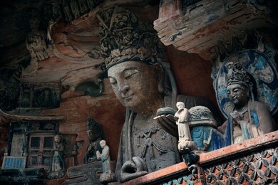 dazu rock carvings as the world heritage site located in suburb chongqing, china