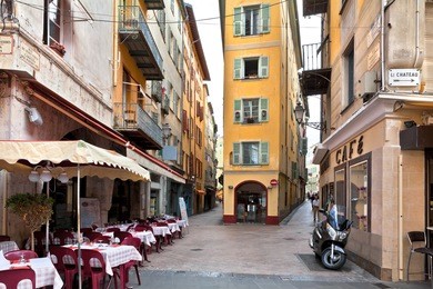the streets of old nice. france.