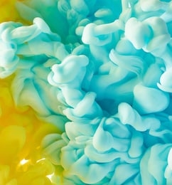 yellow and blue abstract paint splash background