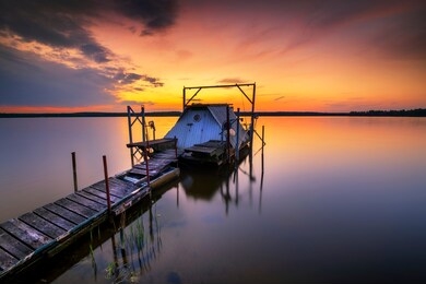 beautiful summer sunset at lake