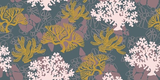 vector seamless pattern ocean coral 