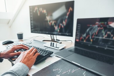 business man deal investment stock market discussing graph stock market trading stock traders concept.