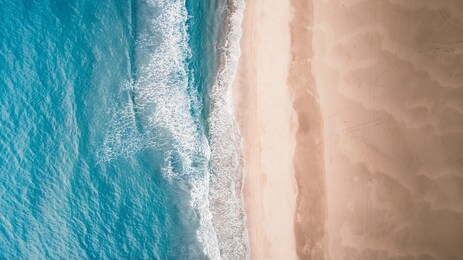 beautiful aerial sand beach and blue sea view of the patara beach